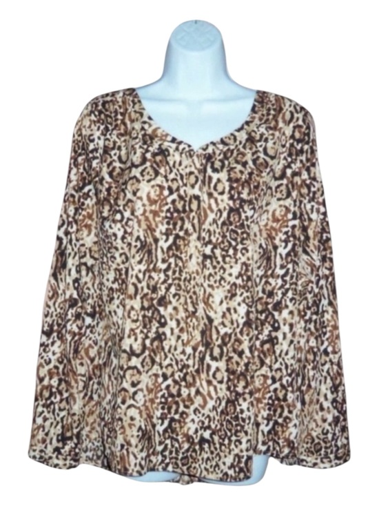 Merona Tops - Merona Animal Print 3/4 Button Down Long Sleeve Blouse Top - Large